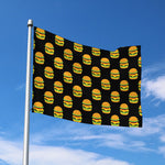 Cute Hamburger Pattern Print Polyester Flag