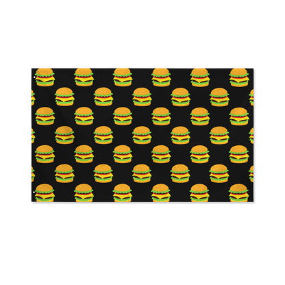 Cute Hamburger Pattern Print Polyester Flag