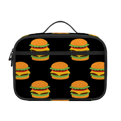 Cute Hamburger Pattern Print Portable Lunch Bag