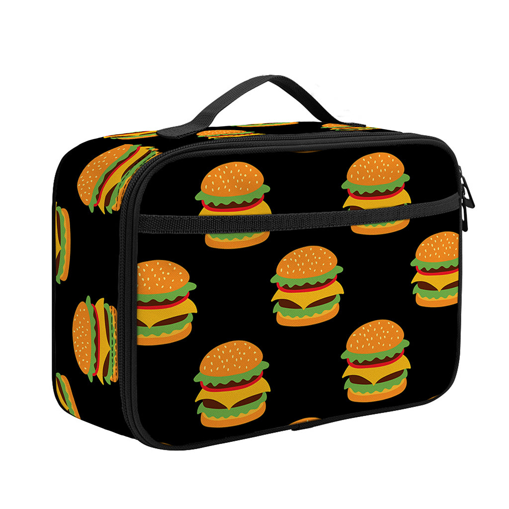 Cute Hamburger Pattern Print Portable Lunch Bag