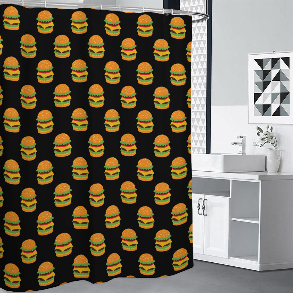 Cute Hamburger Pattern Print Premium Shower Curtain