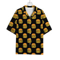 Cute Hamburger Pattern Print Rayon Hawaiian Shirt