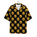 Cute Hamburger Pattern Print Rayon Hawaiian Shirt