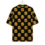 Cute Hamburger Pattern Print Rayon Hawaiian Shirt