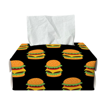 Cute Hamburger Pattern Print Rectangle Tissue Box Cover