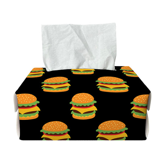 Cute Hamburger Pattern Print Rectangle Tissue Box Cover