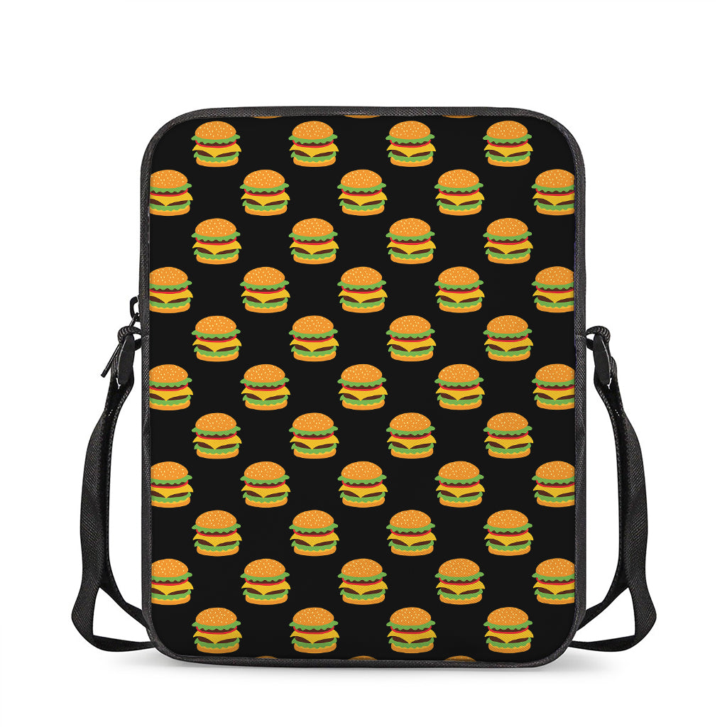 Cute Hamburger Pattern Print Rectangular Crossbody Bag