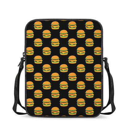 Cute Hamburger Pattern Print Rectangular Crossbody Bag