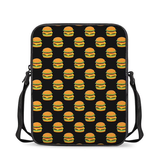 Cute Hamburger Pattern Print Rectangular Crossbody Bag