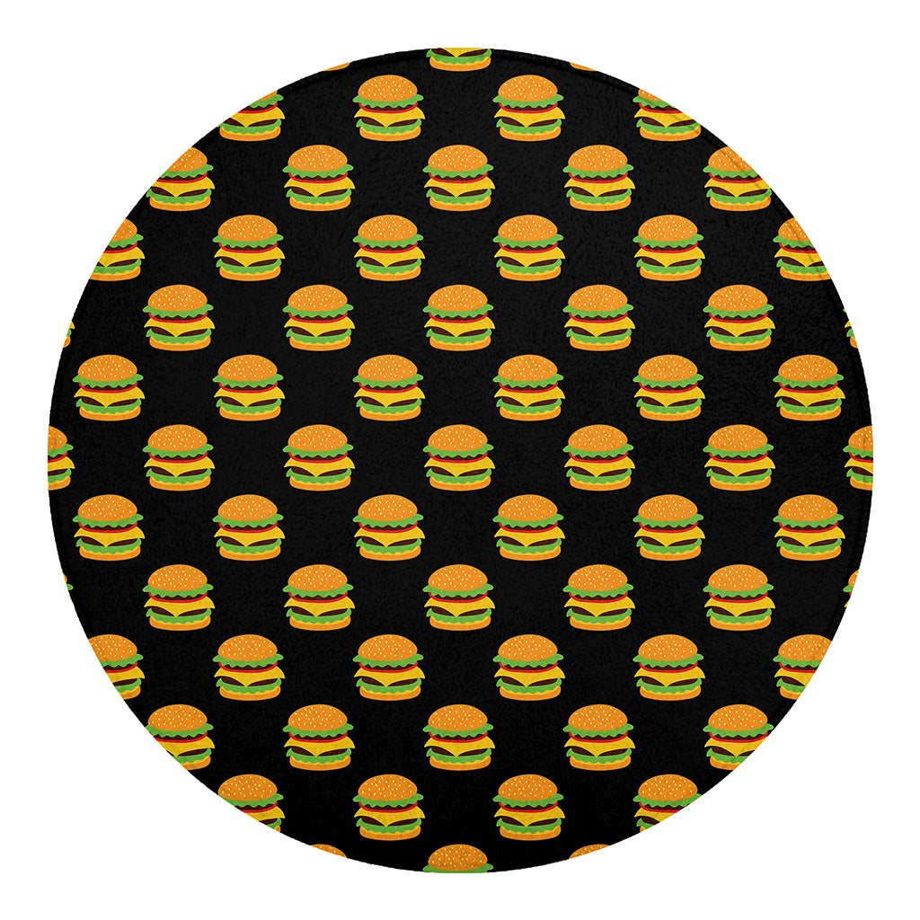 Cute Hamburger Pattern Print Round Blanket