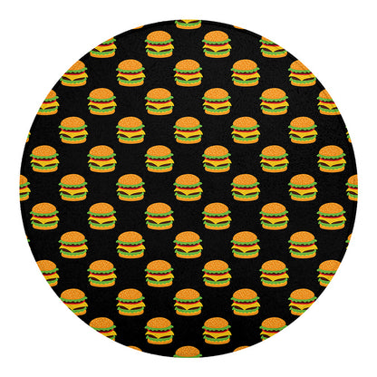 Cute Hamburger Pattern Print Round Blanket