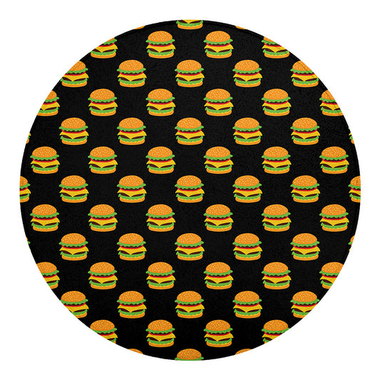 Cute Hamburger Pattern Print Round Blanket
