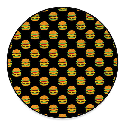 Cute Hamburger Pattern Print Round Floor Mat