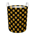 Cute Hamburger Pattern Print Round Laundry Basket