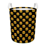 Cute Hamburger Pattern Print Round Laundry Basket