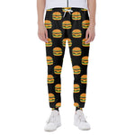 Cute Hamburger Pattern Print Scuba Joggers