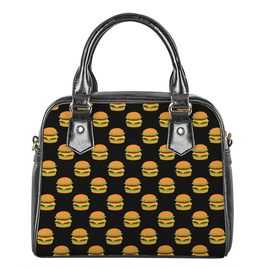 Cute Hamburger Pattern Print Shoulder Handbag