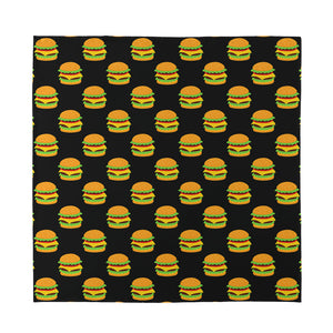 Cute Hamburger Pattern Print Silk Bandana