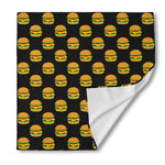 Cute Hamburger Pattern Print Silk Bandana