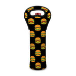 Cute Hamburger Pattern Print Single Neoprene Wine Tote