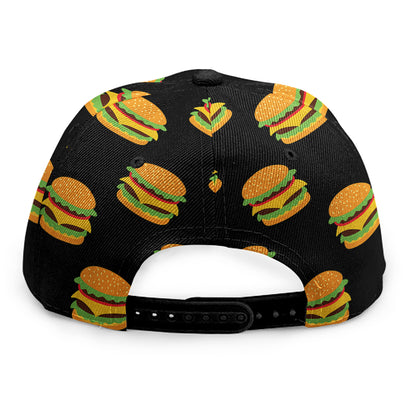 Cute Hamburger Pattern Print Snapback Cap