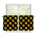 Cute Hamburger Pattern Print Tier Curtains