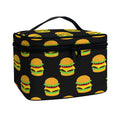 Cute Hamburger Pattern Print Travel Makeup Bag