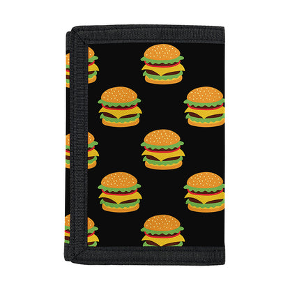 Cute Hamburger Pattern Print Trifold Wallet