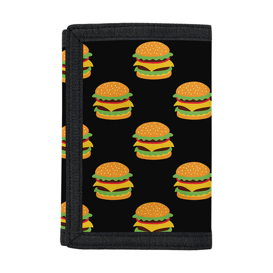 Cute Hamburger Pattern Print Trifold Wallet