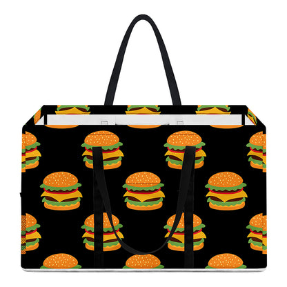 Cute Hamburger Pattern Print Utility Tote Bag