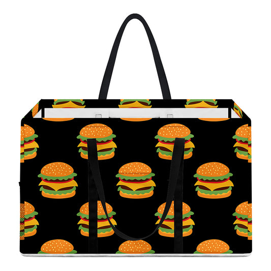Cute Hamburger Pattern Print Utility Tote Bag