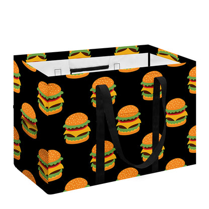 Cute Hamburger Pattern Print Utility Tote Bag