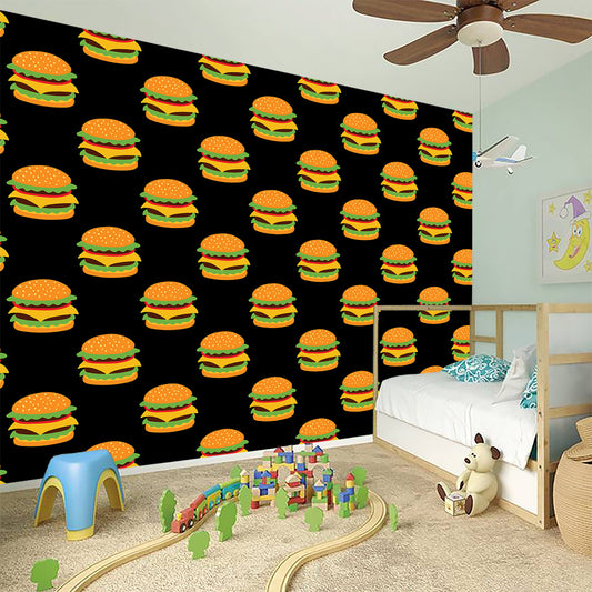 Cute Hamburger Pattern Print Wall Sticker