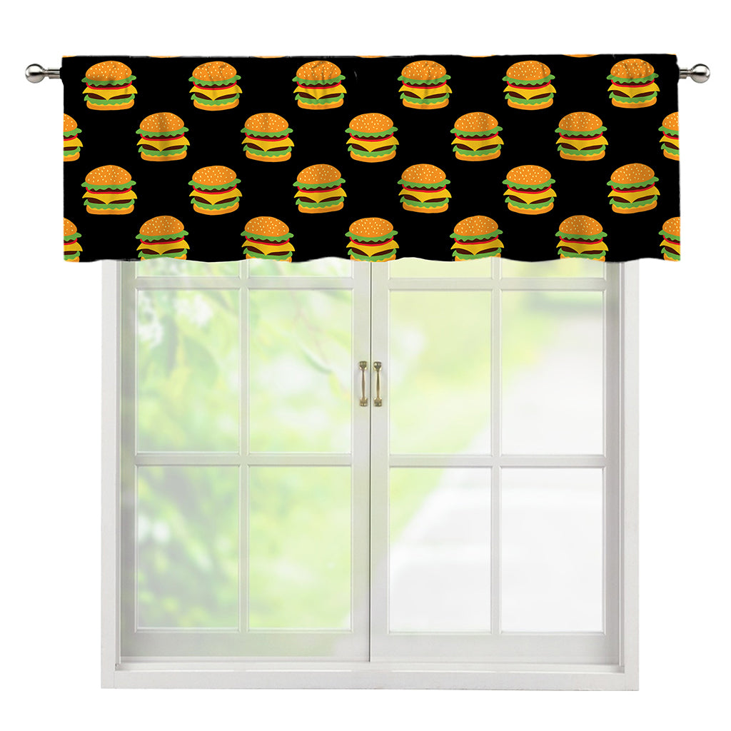 Cute Hamburger Pattern Print Window Valance