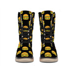 Cute Hamburger Pattern Print Winter Boots