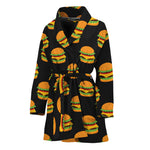 Cute Hamburger Pattern Print Women's Bathrobe