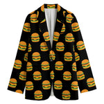 Cute Hamburger Pattern Print Women's Blazer