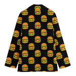 Cute Hamburger Pattern Print Women's Cotton Blazer