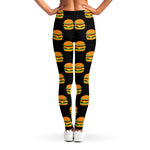 Cute Hamburger Pattern Print Women's Leggings