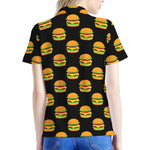 Cute Hamburger Pattern Print Women's Polo Shirt