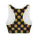 Cute Hamburger Pattern Print Women's Sports Bra