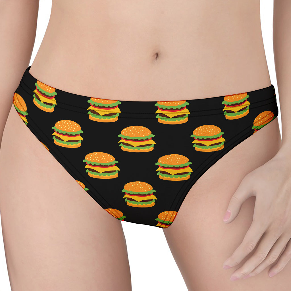 Cute Hamburger Pattern Print Women's Thong