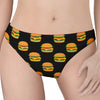 Cute Hamburger Pattern Print Women's Thong