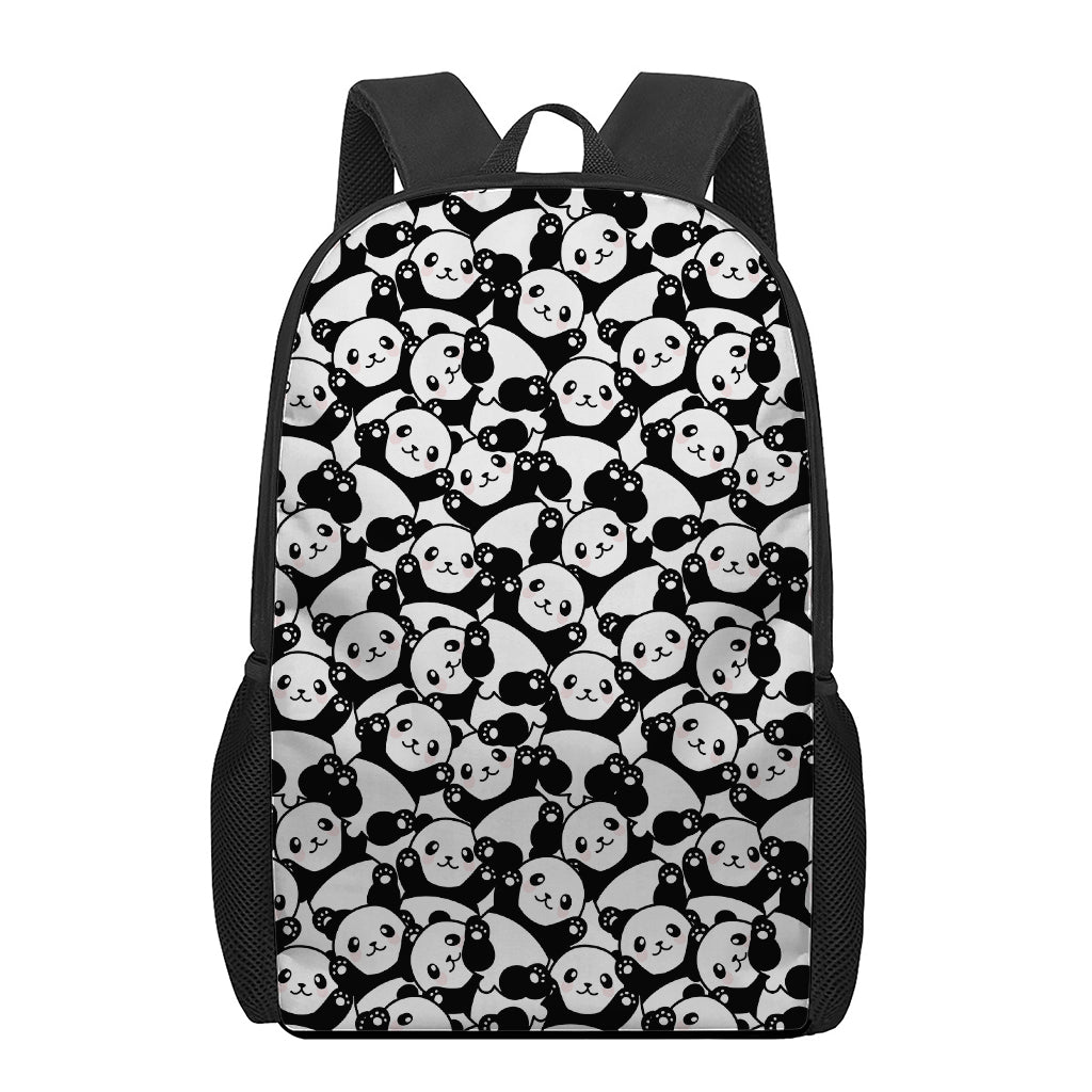 Cute Happy Panda Pattern Print 17 Inch Backpack