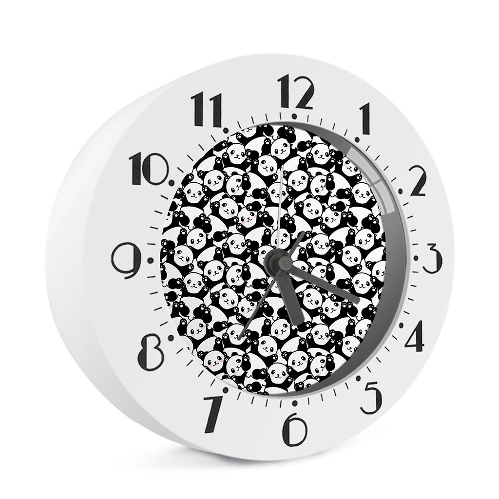 Cute Happy Panda Pattern Print Alarm Clock