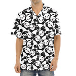 Cute Happy Panda Pattern Print Aloha Shirt