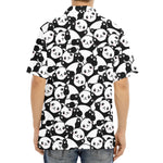 Cute Happy Panda Pattern Print Aloha Shirt