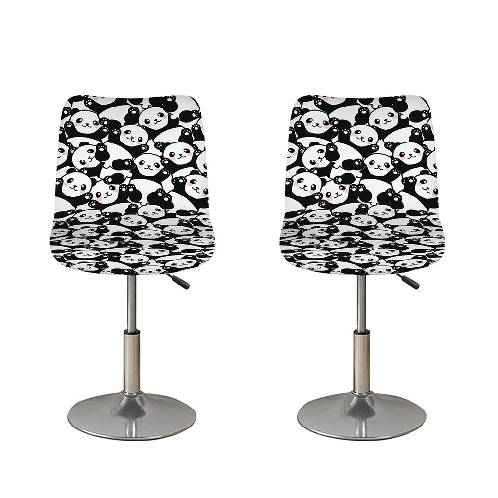 Cute Happy Panda Pattern Print Bar Stool Covers
