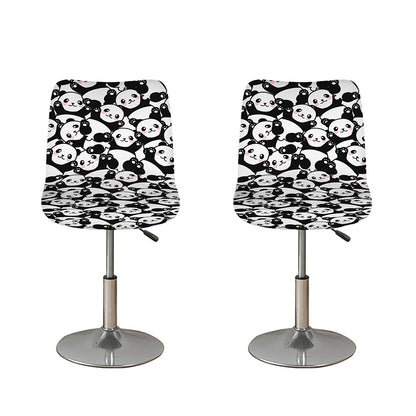 Cute Happy Panda Pattern Print Bar Stool Covers