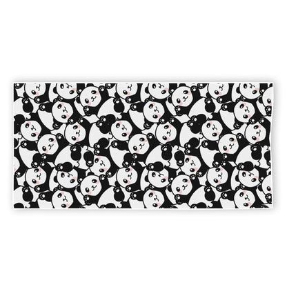 Cute Happy Panda Pattern Print Beach Towel